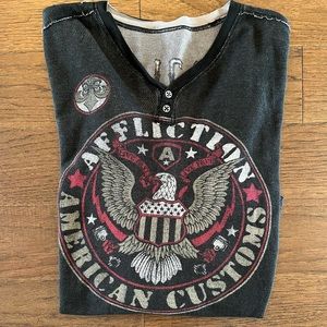 Affliction Men's Waffle Knit Shirt - 2XL